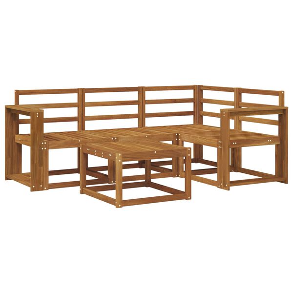 vidaXL Set de canapele de exterior 5 pcs natural Lemn Solid de Acacia