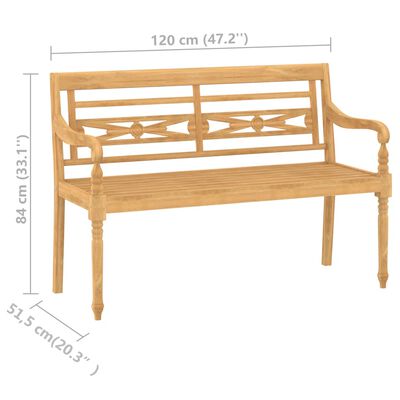 vidaXL Set mobilier grădină cu perne, 4 piese, lemn masiv de tec