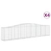 vidaXL Coșuri gabion arcuite 4 buc, 400x50x80/100 cm, fier galvanizat