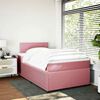 vidaXL Pat box spring cu saltea, roz, 120x200 cm, catifea