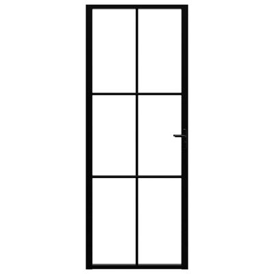vidaXL Ușă de interior, negru, 76x201,5 cm, sticlă ESG și aluminiu