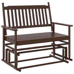 vidaXL Bancă glisantă, maro, 118x70x104,5 cm, lemn masiv de plop