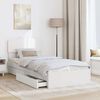 vidaXL Pat cu storage cu headboard Alb 75 x 190 cm Lemn compozit