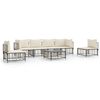 vidaXL Set mobilier de grădină cu perne, 7 piese, antracit, poliratan