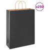 vidaXL Pungi de h&acirc;rtie 250 buc cu m&acirc;nere negre 32x12x42 cm