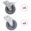 vidaXL Roți pivotante cu gaură pentru șurub, 12 buc., 75 mm