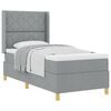 vidaXL Pat cu arcuri cu headboard Gri deschis 90 x 190 cm țesătură