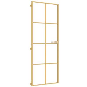 vidaXL Ușă interior Slim auriu 76x201,5 cm sticlă securizată/aluminiu
