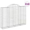 vidaXL Coșuri gabion arcuite 18 buc, 200x30x140/160cm, fier galvanizat