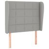 vidaXL Tăblie de pat cu aripioare gri deschis 93x23x118/128 cm textil