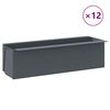 vidaXL Cutii de flori pentru europaleți 12 buc. gri 36x13,5x9,5 cm PP