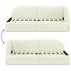 vidaXL Cadru de pat colțar cu headboard Crem 90 cm x 190 cm Catifea