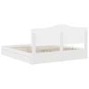 vidaXL Pat cu storage cu headboard Alb 200 x 200 cm Lemn compozit