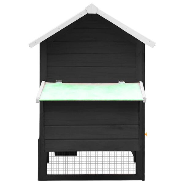 vidaXL Coteț de păsări, gri, 170 x 81 x 110 cm, lemn masiv pin & brad