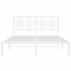 vidaXL Cadru de pat metalic cu tăblie, alb, 120x200 cm