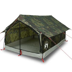 vidaXL Cort camping pentru 2 persoane, camuflaj, impermeabil