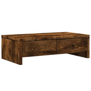 vidaXL Suport monitor cu sertare, stejar fumuriu, 50x27x15 cm, lemn