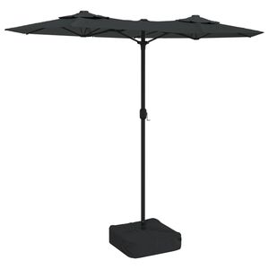 vidaXL Umbrelă de grădină cu două capete, antracit, 316x145 cm
