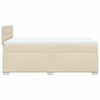 vidaXL Pat box spring cu saltea, crem, 120x200 cm, textil