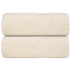vidaXL Prosoape de baie, FROGN, 2 buc., crem, 30x30 cm, 360 g/m&sup2;