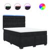vidaXL Pat box spring cu saltea, negru, 160x200 cm, catifea