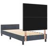 vidaXL Pat cu arcuri cu headboard Gri &icirc;nchis 80 x 200 cm Catifea