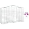 vidaXL Coșuri gabion arcuite 7 buc, 200x50x120/140 cm, fier galvanizat