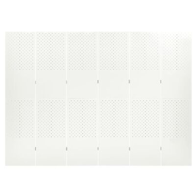 vidaXL Paravane de cameră cu 6 panouri,2 buc.,alb, 240x180 cm, oțel