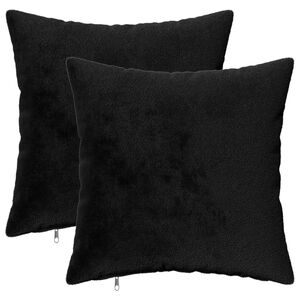 vidaXL Husă pentru pernă 2 pcs HEERLEN Negru 30 x 30 cm Flanelă