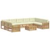 vidaXL Set de canapele de exterior 10 buc. Alb și crem