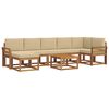 vidaXL Set de canapele de exterior cu pernă 8 pcs Natural și Bej