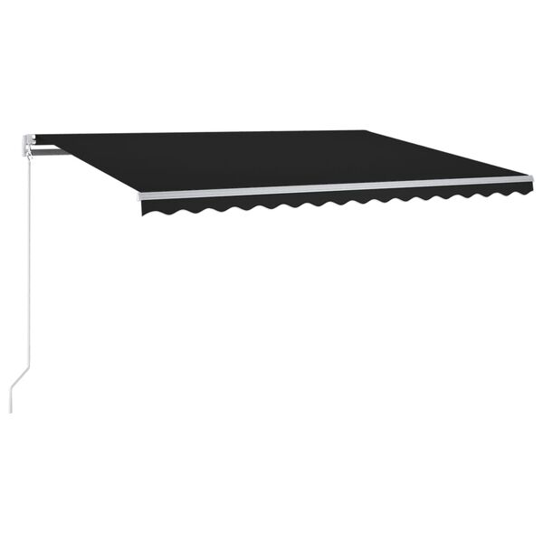 vidaXL Copertină retractabilă senzor v&acirc;nt & LED, antracit, 300x250 cm