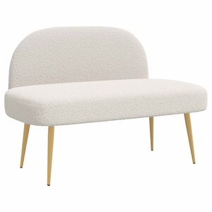vidaXL Bancă tapițată cu spătar Crem 110 x 60 x 76 cm Boucl&eacute;