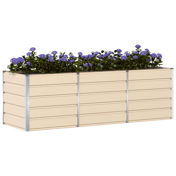 vidaXL Jardinieră Creme 240 x 80 x 75 cm Oțel