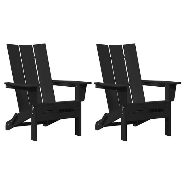 vidaXL Mobilier de lounge pentru grădină 2 pcs Negru