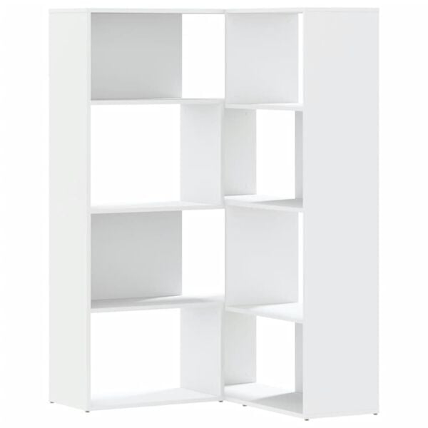 vidaXL Bibliotecă 4 niveluri, alb, 85x85x140 cm, lemn prelucrat