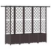 vidaXL Pat Ridicat cu Trellis și Acoperiș Maro 202 x 40 x 136 cm PP