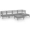 vidaXL Set mobilier de grădină, 6 piese,gri, lemn masiv de pin