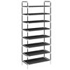 vidaXL Raft &icirc;ncălțăminte 8 rafturi, Metal și textil nețesut, Negru