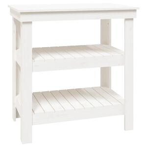 vidaXL Banc de lucru, alb, 78,5x50x80 cm, lemn masiv pin