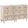 vidaXL Bufet 2 pcs Alb 60 x 33,5 x 75 cm Lemn de mango solid