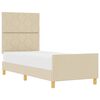 vidaXL Cadru de pat cu headboard Crem 80 x 200 cm țesătură