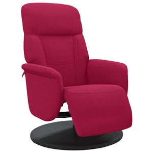 vidaXL Scaun de relaxare cu taburet, roșu vin, catifea