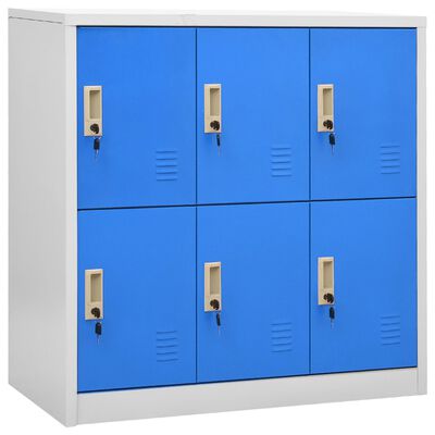 vidaXL Dulap vestiar, gri deschis și albastru, 90x45x92,5 cm, oțel