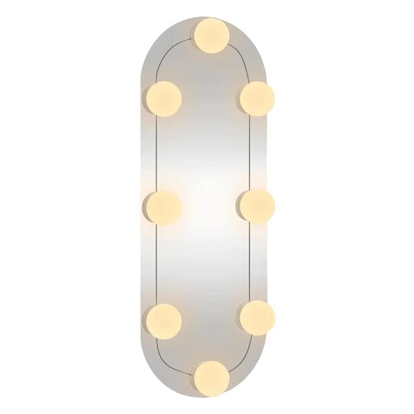 vidaXL Oglindă de perete cu lumini LED 15x40 cm oval sticlă