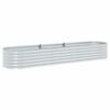 vidaXL Strat &icirc;nălțat de grădină, argintiu 320x80x44 cm oțel galvanizat