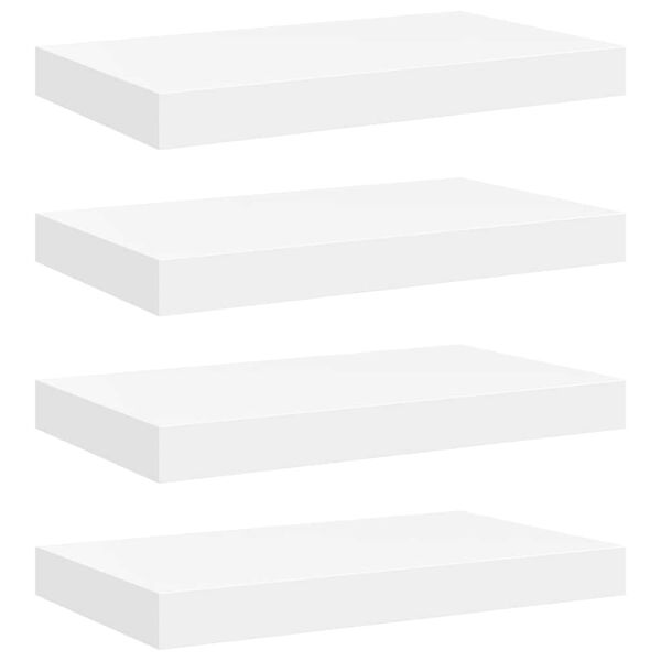 vidaXL Rafturi de perete suspendate, 4 buc., alb, 40x23x3,8 cm, MDF