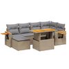 vidaXL Set canapele de grădină, 7 piese, cu perne, bej, poliratan