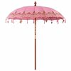 vidaXL Parasol Balinez 260 Roz 210-220 cm Bumbac și lemn masiv