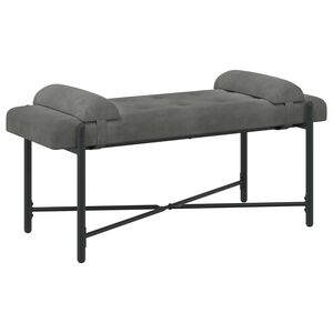 vidaXL Bancă cu butoane și perne Gri &icirc;nchis 110 x 40 x 46 cm Catifea